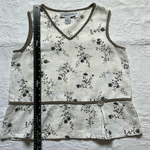 Jessica Howard Floral Linen Sleeveless Top Size M - Picture 4 of 9